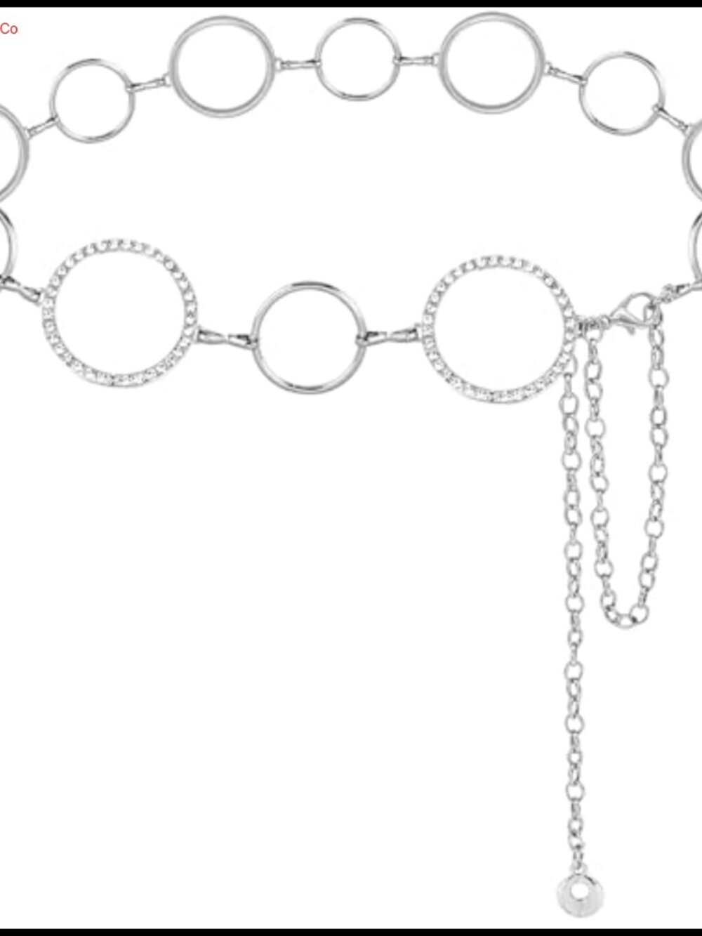 Rhinestone Waist Chain Adjustable Metal Belt for Dresses